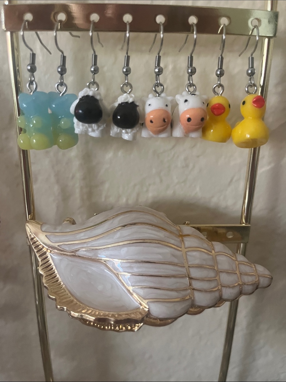 Cute Animal Bead Dangle Earrings